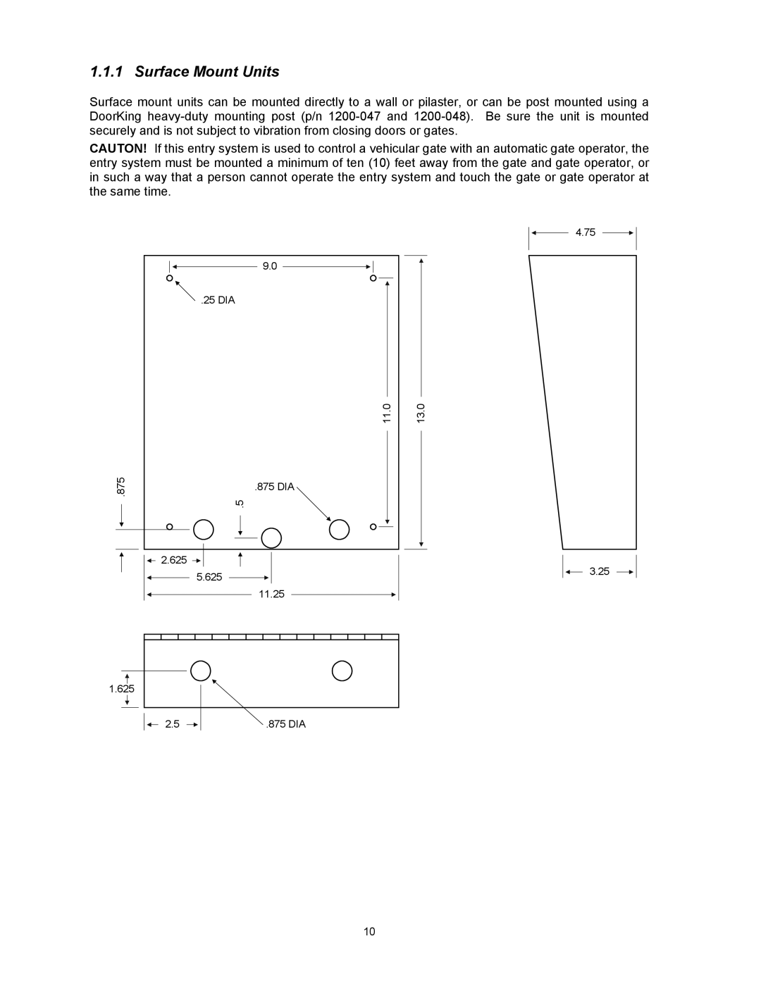 DKS Enterprises 1803PC, 1815, 1817 owner manual Surface Mount Units 