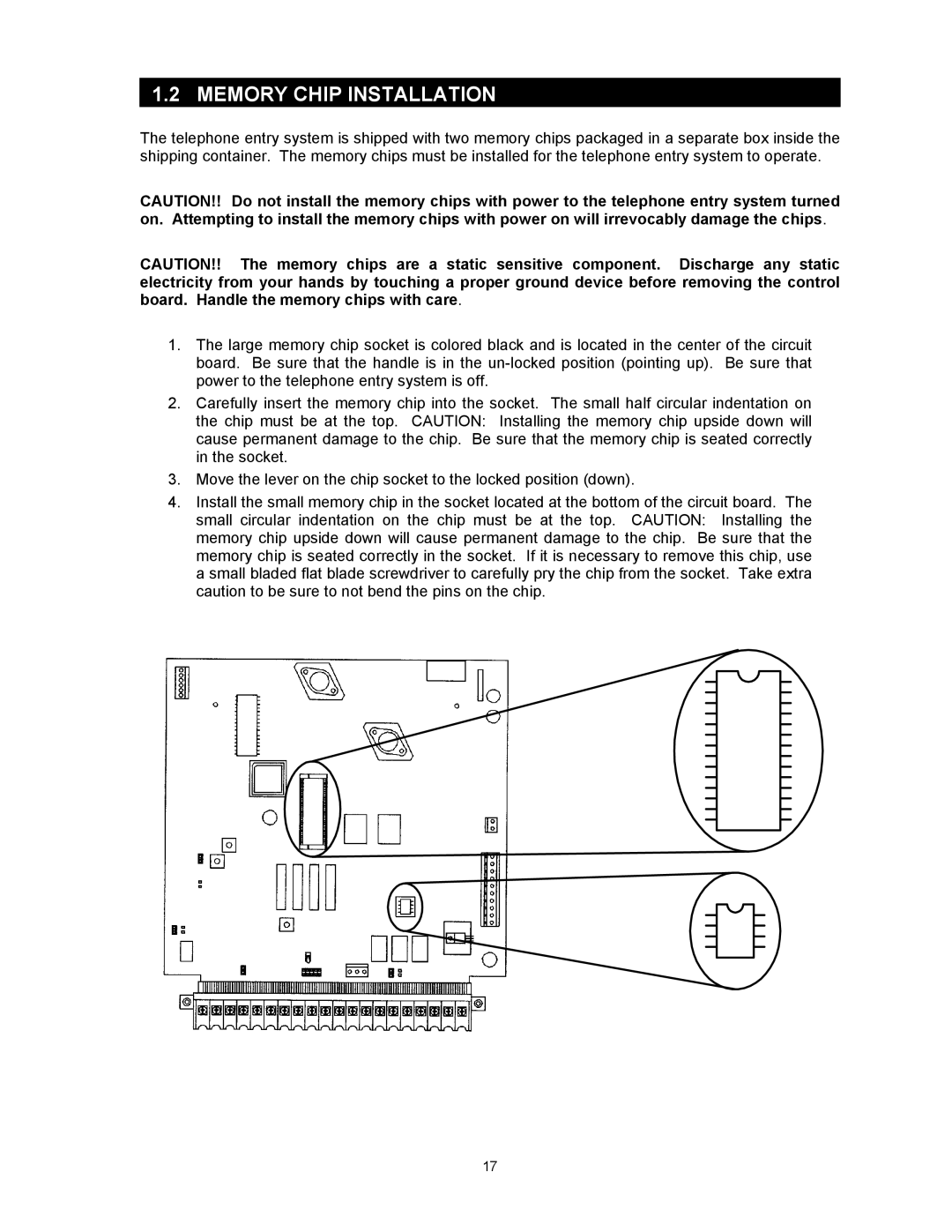 DKS Enterprises 1817, 1815, 1803PC owner manual Memory Chip Installation 