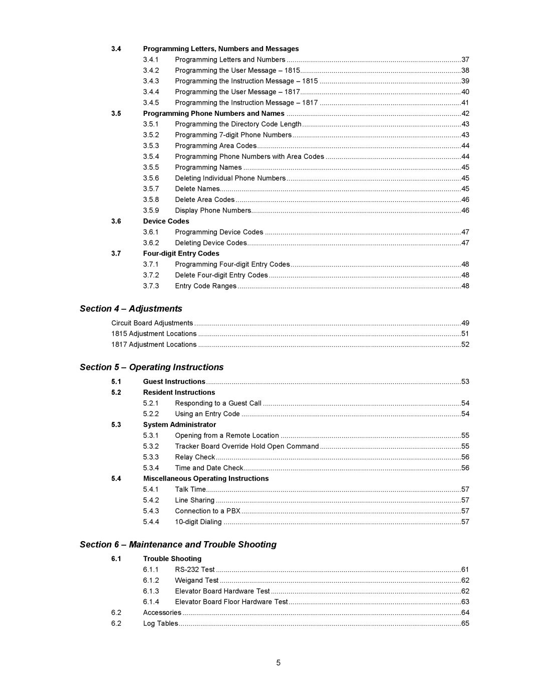 DKS Enterprises 1817, 1815, 1803PC owner manual Adjustments 