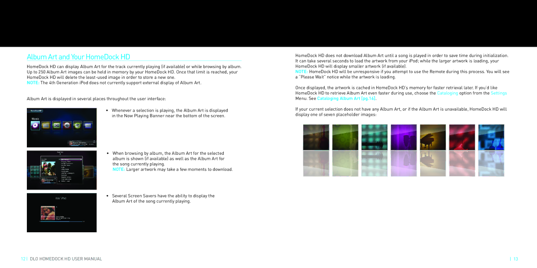 DLO manual Album Art and Your HomeDock HD 