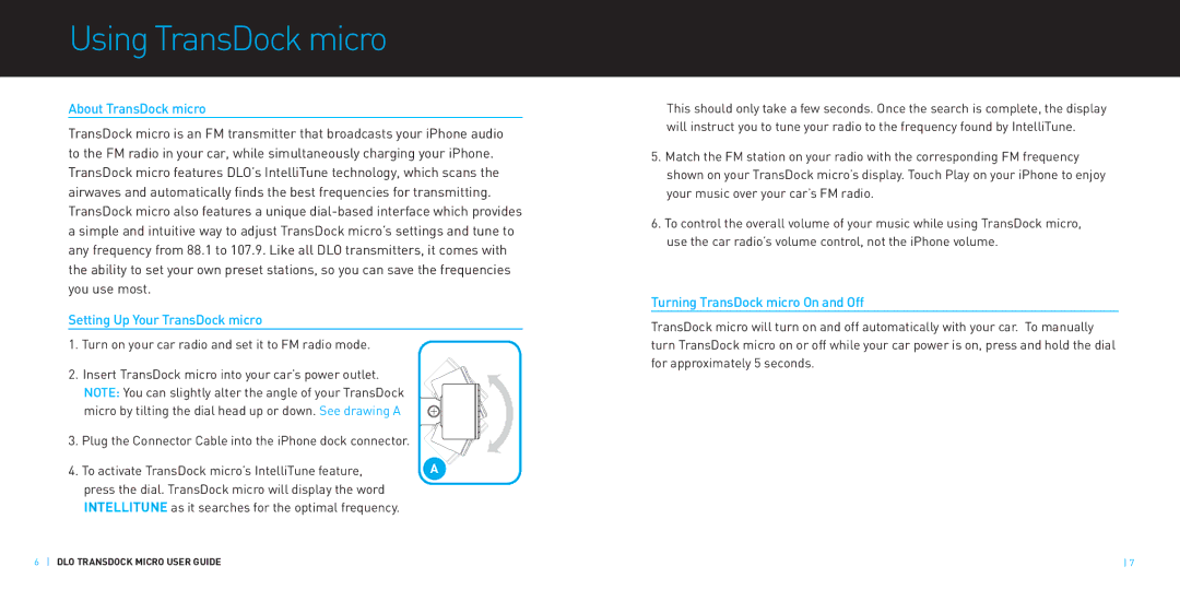 DLO M47878-080528-D manual UsingTransDockmicro, About TransDock micro, SettingUp YourTransDockmicro 