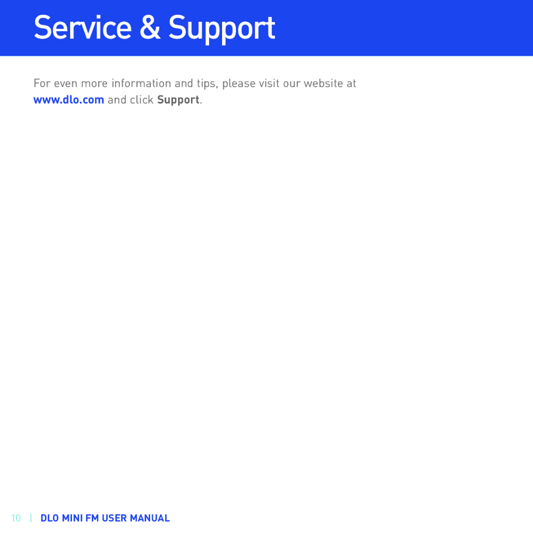 DLO M73000-050812-B manual Service & Support 