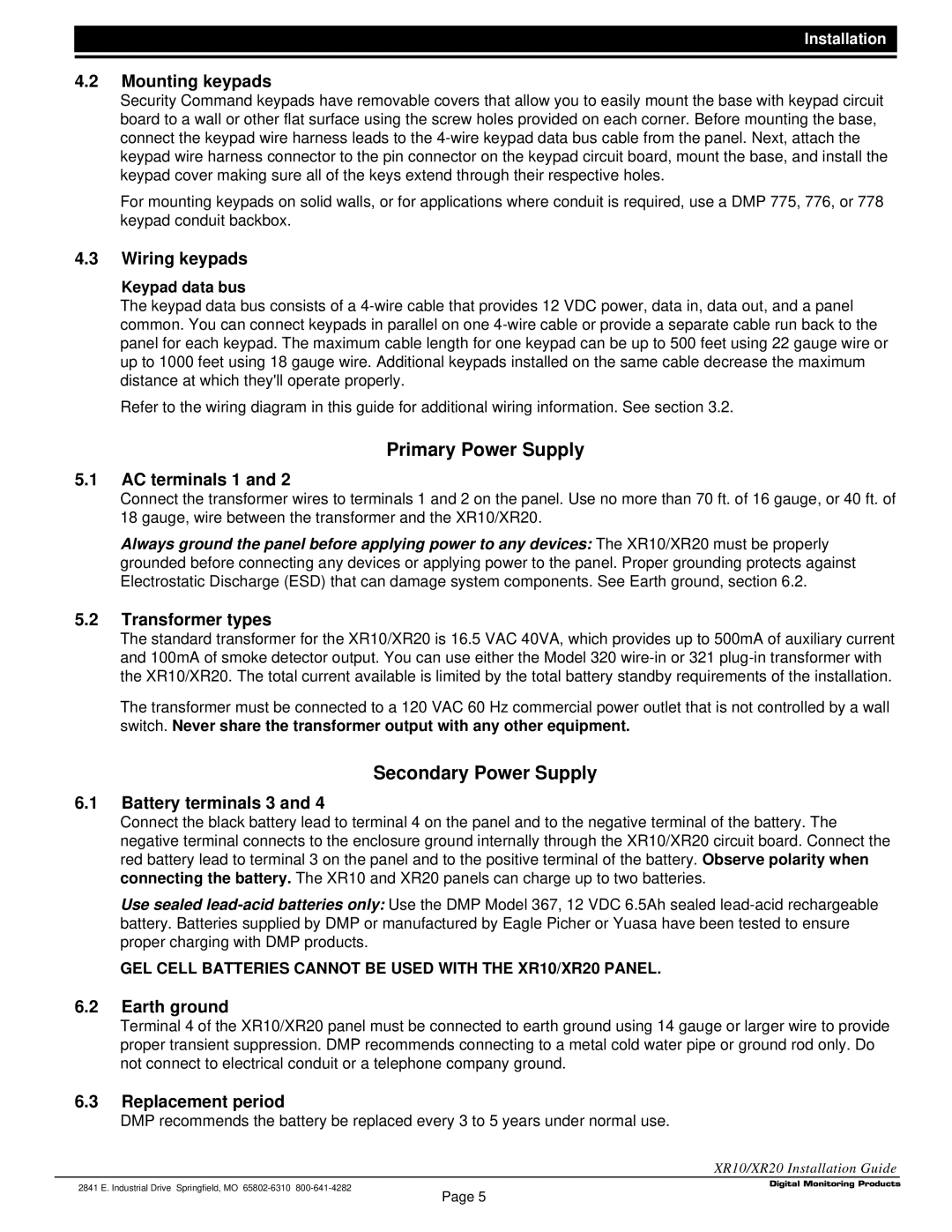 DMP Electronics LT-0229 (5 97) manual Primary Power Supply, Secondary Power Supply 