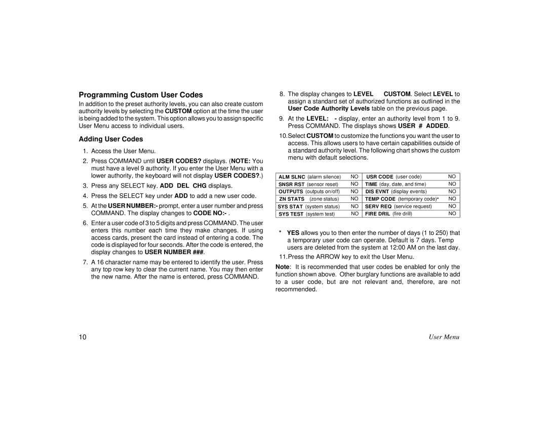 DMP Electronics XR2400F manual Programming Custom User Codes, Adding User Codes 