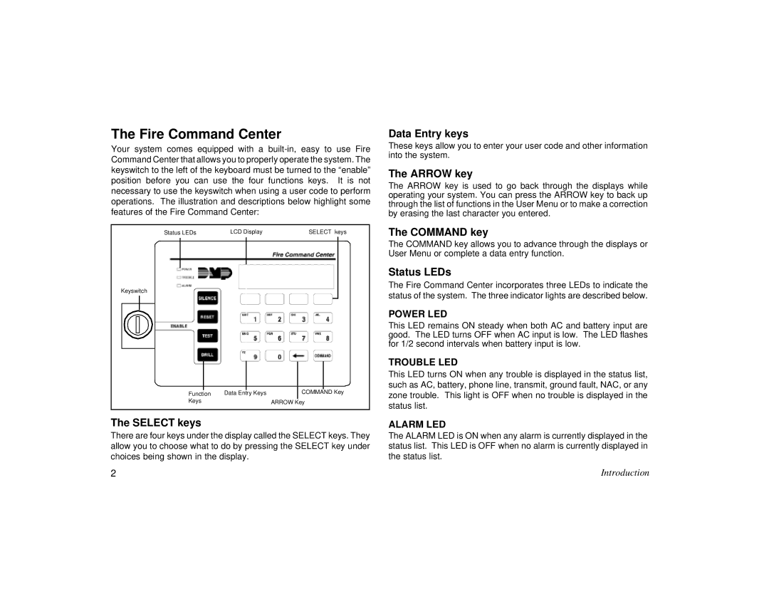 DMP Electronics XR2400F manual Fire Command Center 