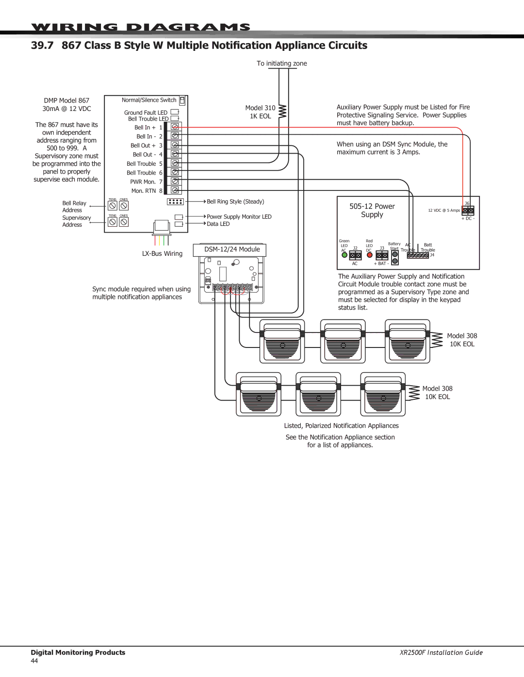 DMP Electronics XR2500F manual To initiating zone DMP Model 