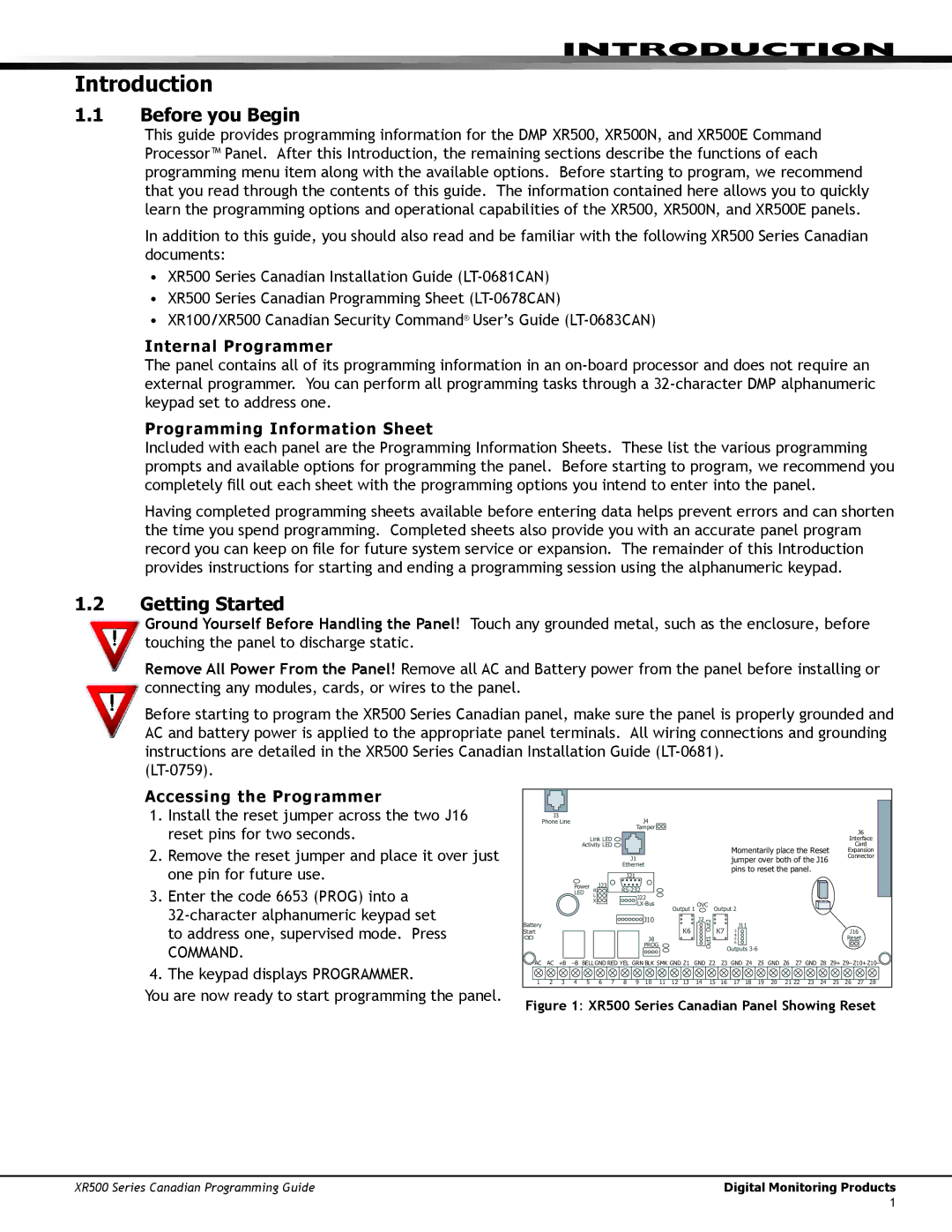 DMP Electronics XR500 manual Introduction, Before you Begin, Getting Started 