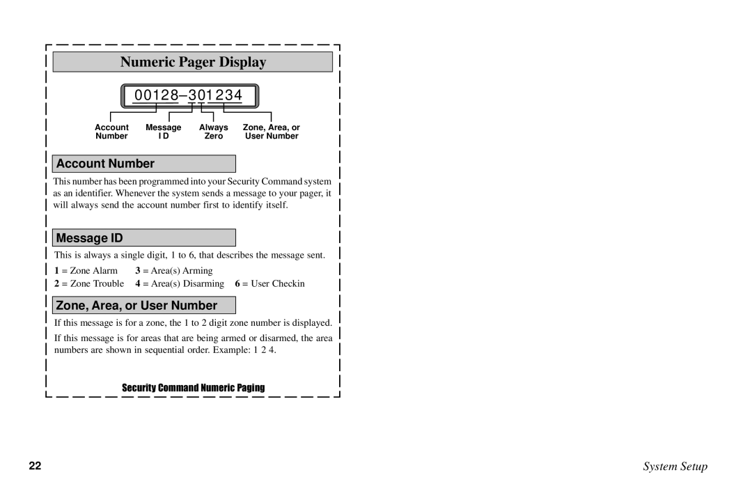 DMP Electronics XR6, XR10 manual Account Number, Message ID, Zone, Area, or User Number 