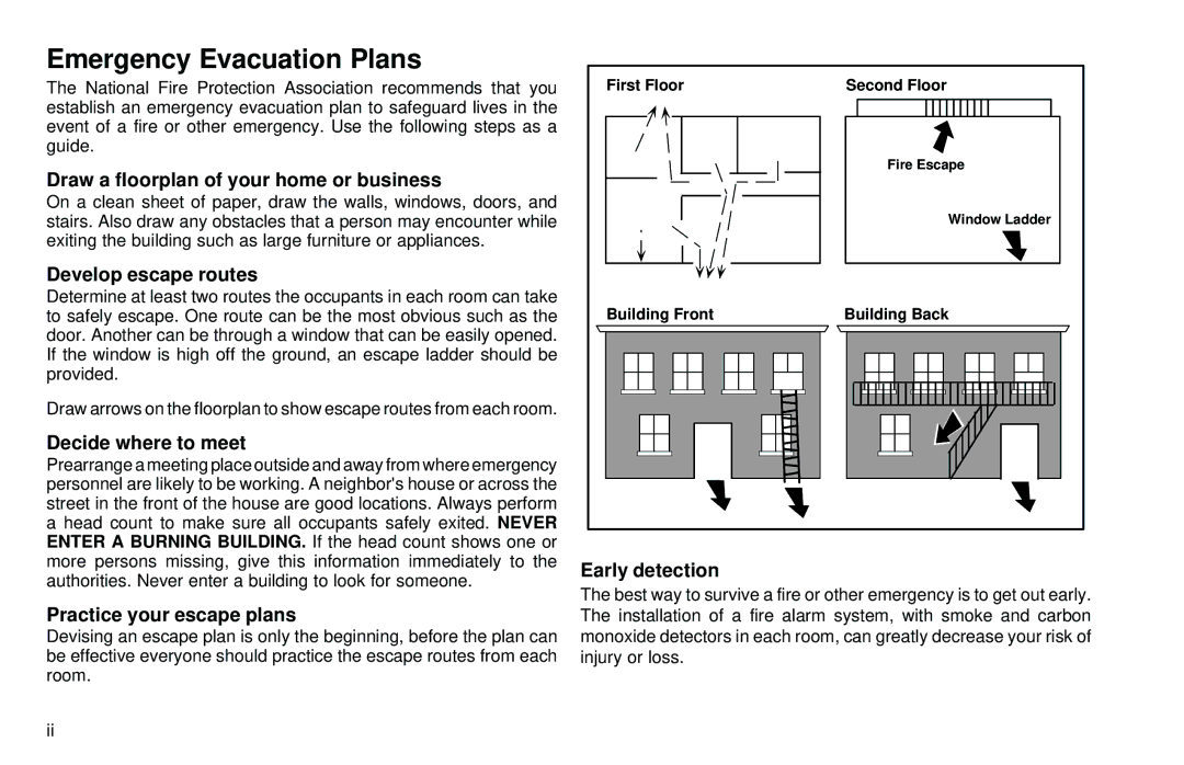 DMP Electronics XR6, XR10 manual Emergency Evacuation Plans 