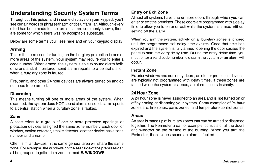 DMP Electronics XR6, XR10 manual Understanding Security System Terms 