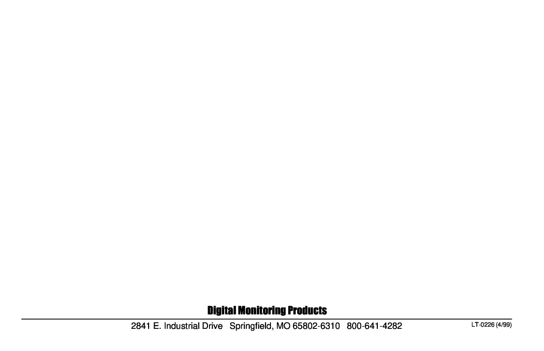 DMP Electronics XR6, XR10 manual Digital Monitoring Products, LT-02264/99 