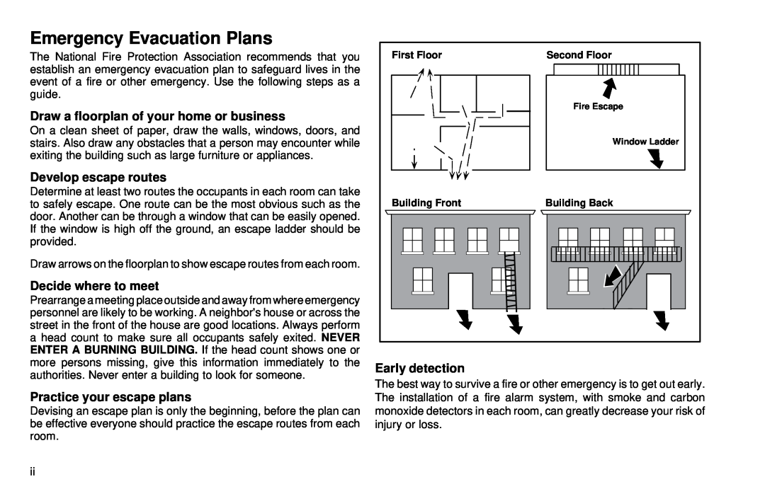 DMP Electronics XR6, XR10 Emergency Evacuation Plans, Draw a floorplan of your home or business, Develop escape routes 