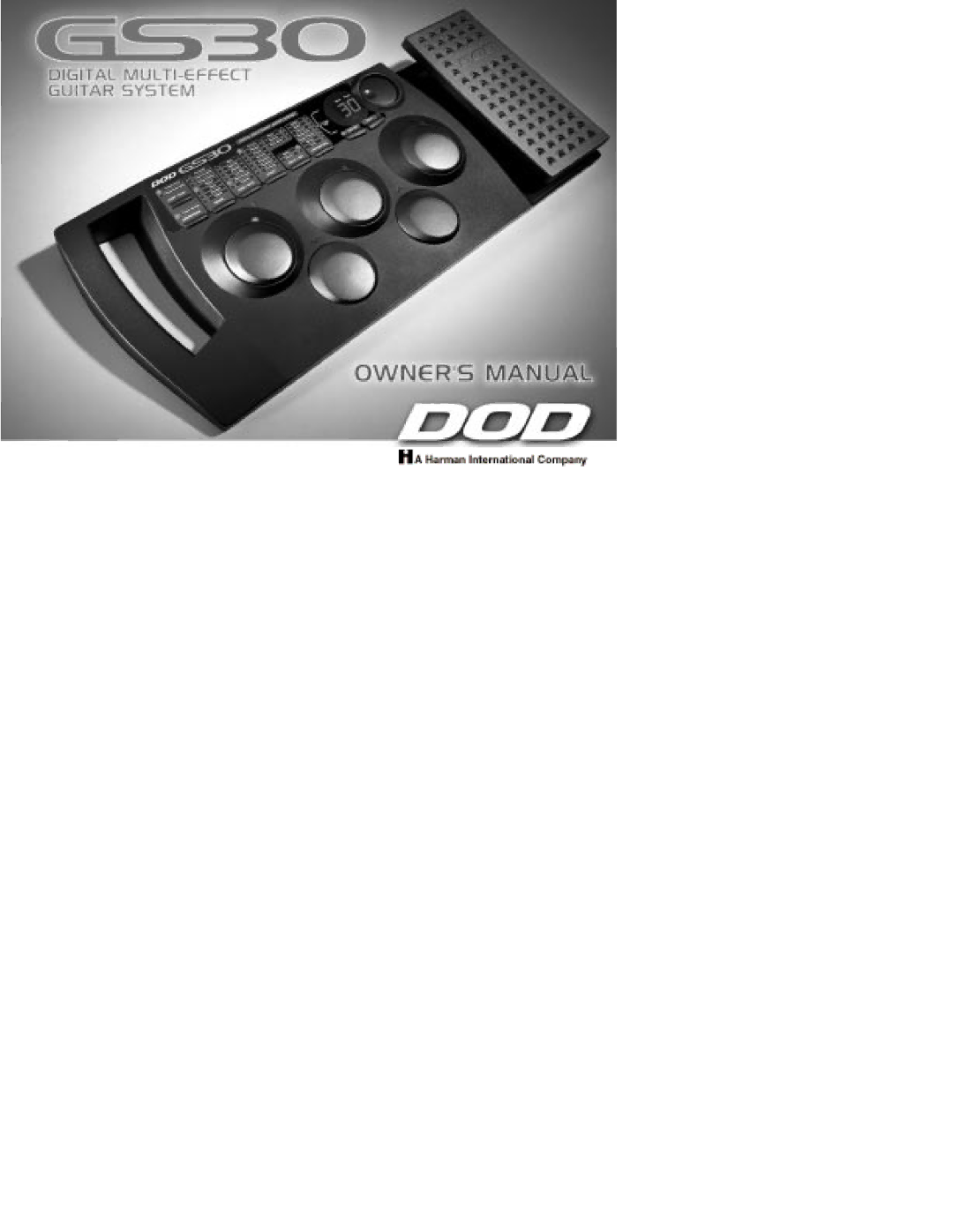 DOD GS30 manual 