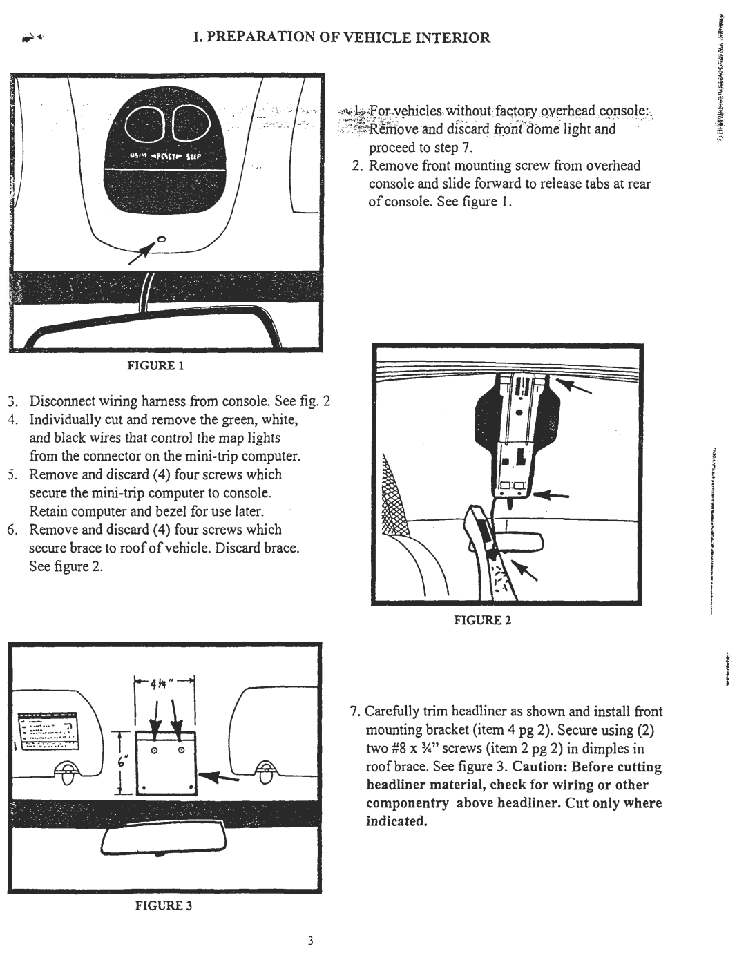 Dodge 118127X manual Preparation of Vehicle Interior 