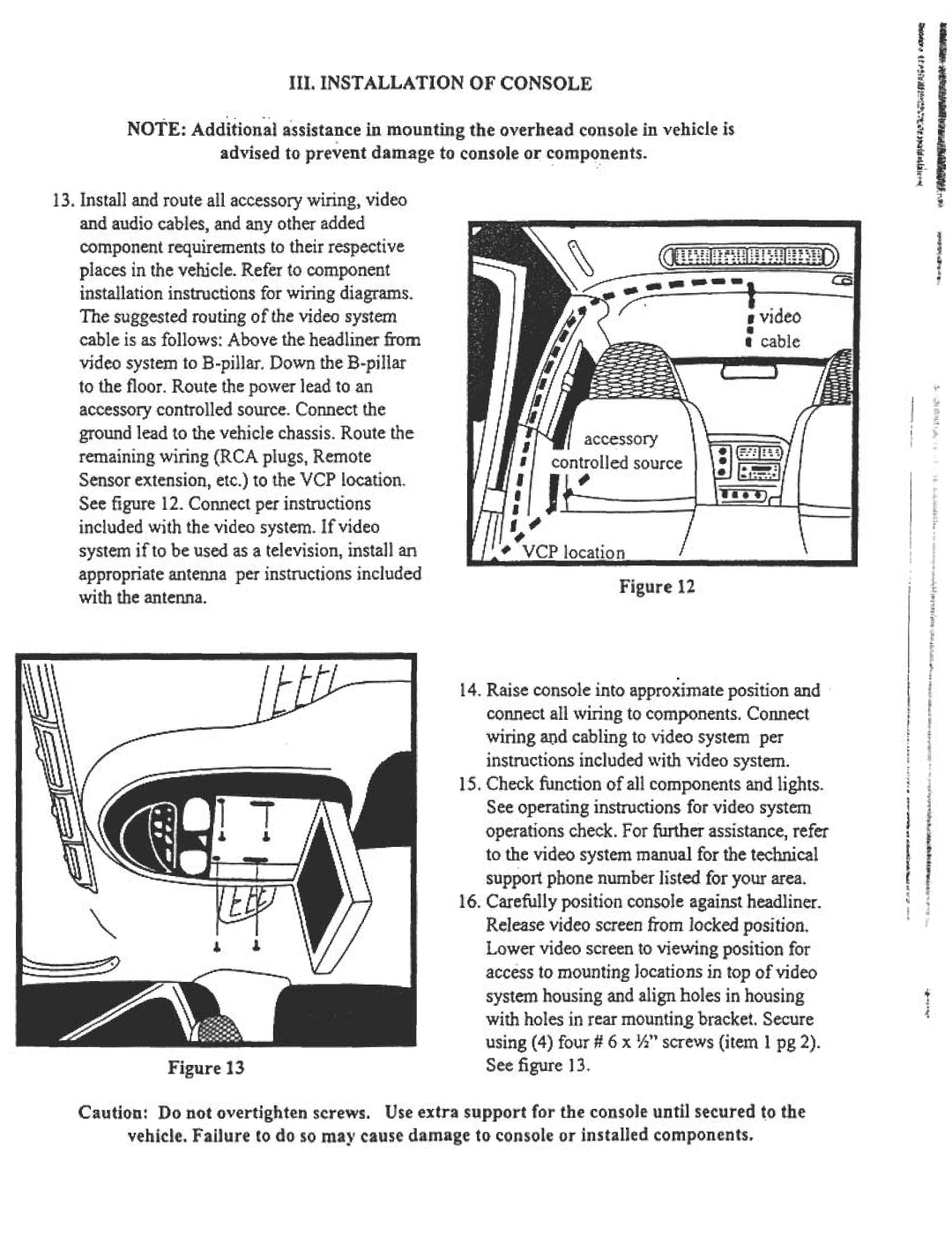 Dodge 118127X manual III. Installa Tion of Console 