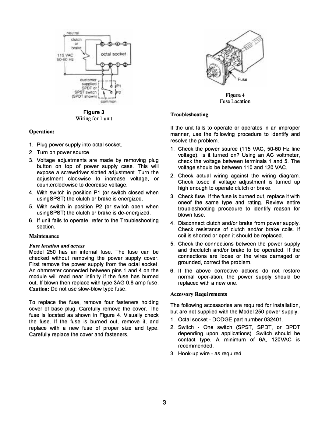 Dodge 250 installation manual Wiring for 1 unit, Fuse location and access, Fuse Location 