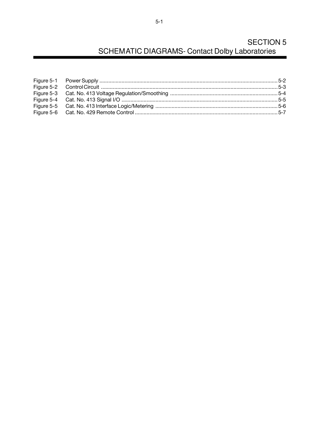 Dolby Laboratories 430 operating instructions Section, Cat. No Voltage Regulation/Smoothing 