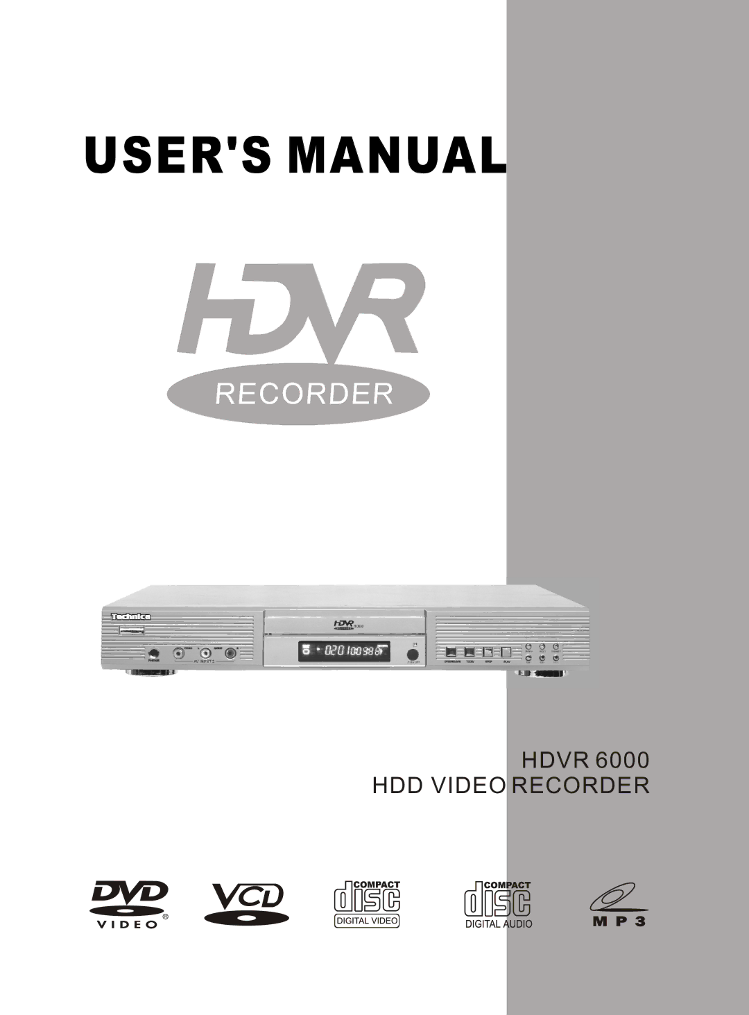 Dolby Laboratories 6000 user manual HDD Video Recorder 