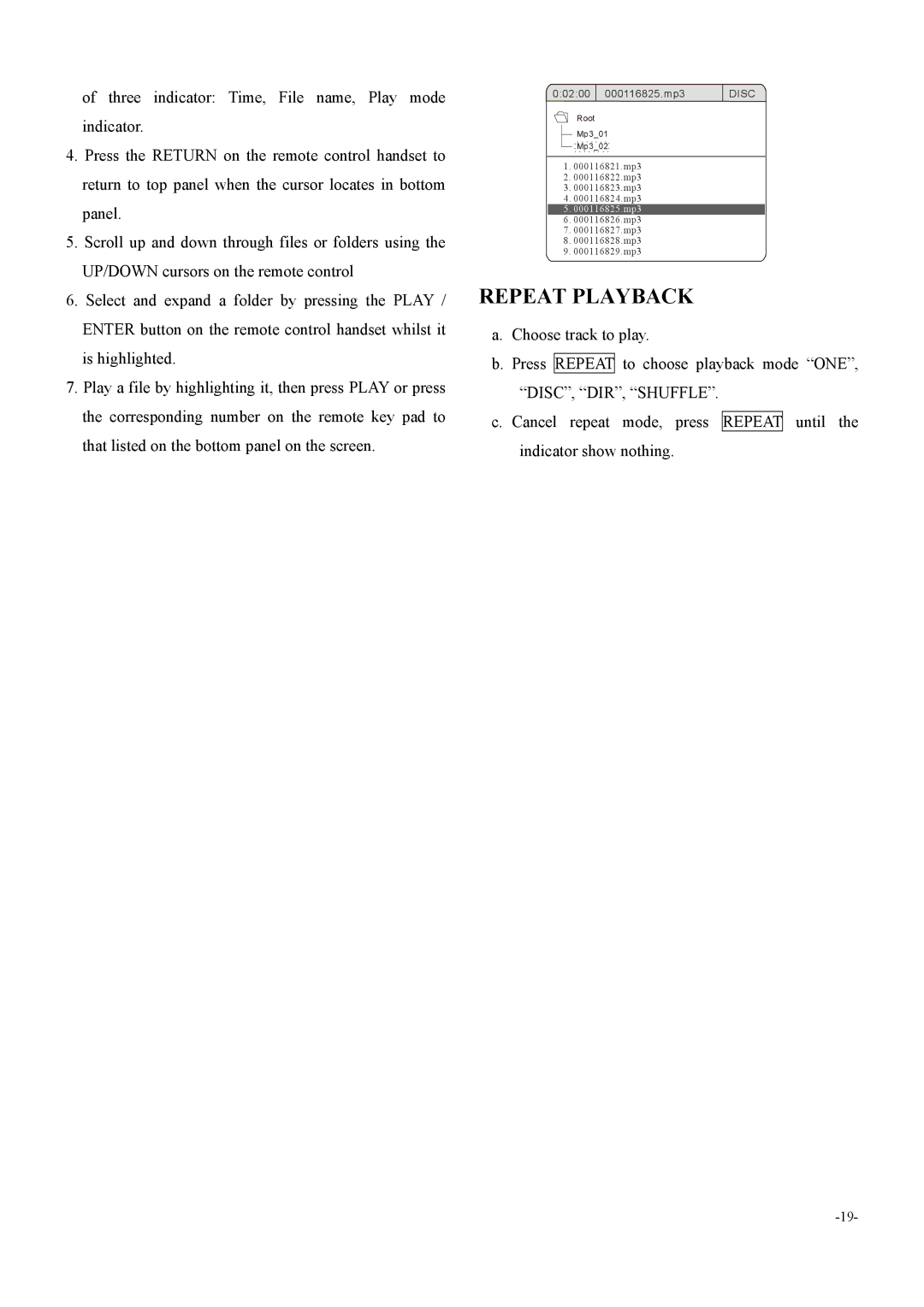 Dolby Laboratories 6000 user manual Repeat Playback 