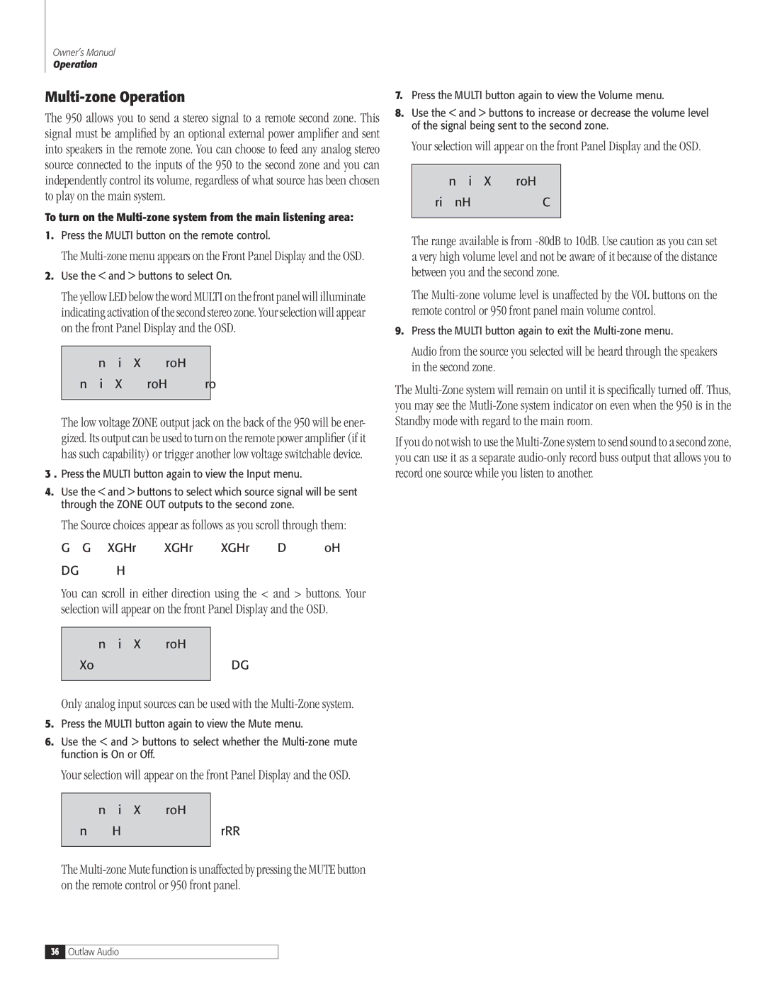 Dolby Laboratories 950 7.1 owner manual Multi-zone Operation 