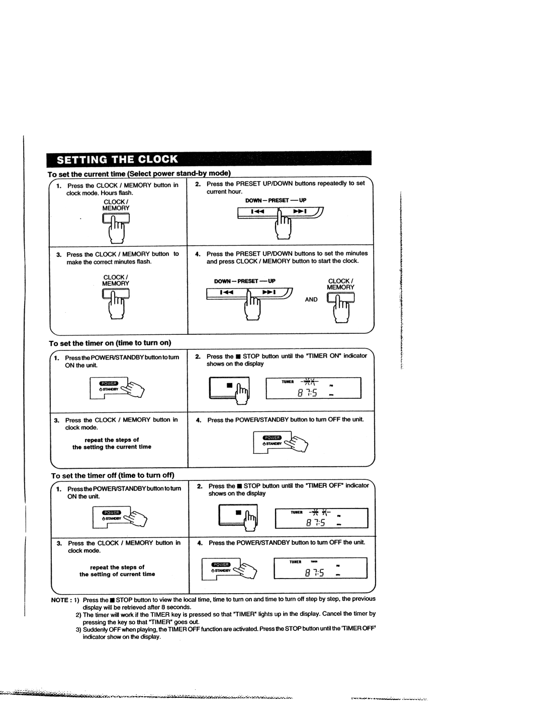 Dolby Laboratories CD Player manual To set the timer off time to turn off, =,,~, ~-~..~,--.-,,-,c 