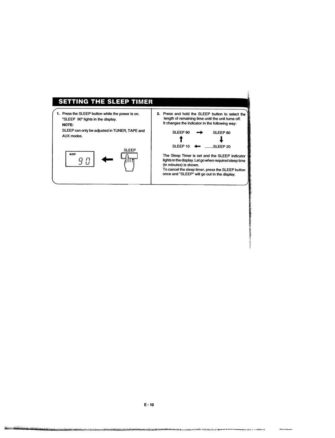 Dolby Laboratories CD Player manual Sleep 