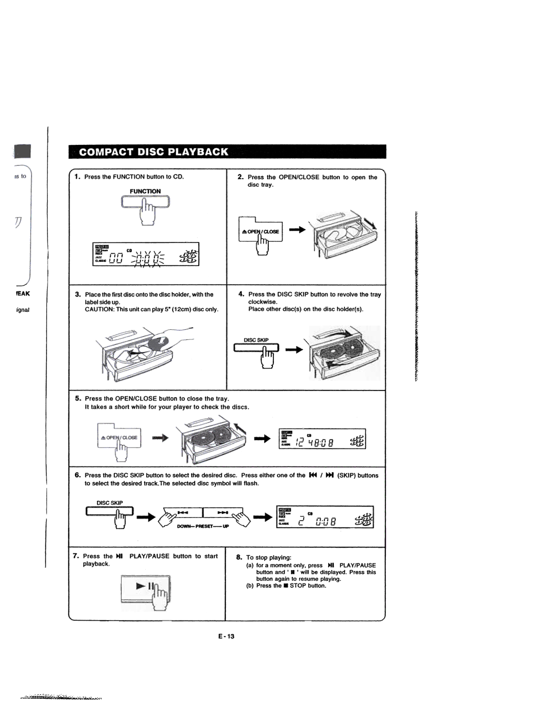 Dolby Laboratories CD Player manual ~~~~, Ieak, Playback 