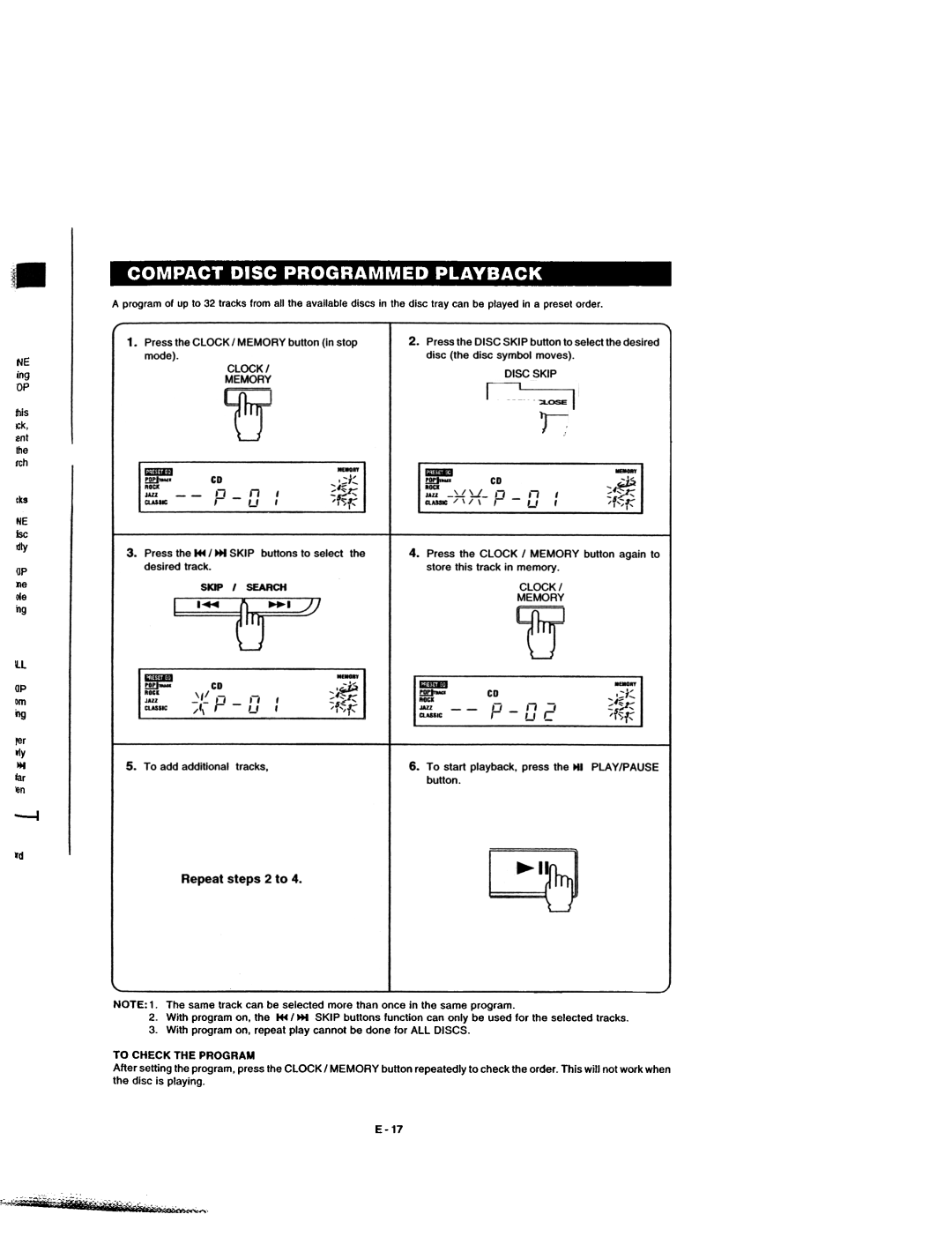 Dolby Laboratories CD Player Disc the disc symbol moves, Disc Skip, To start playback, press the HI PLAY/PAUSE, Button 