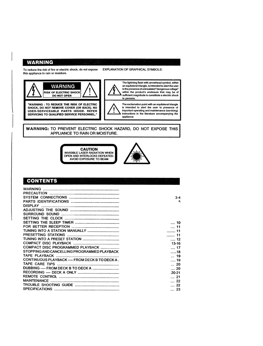 Dolby Laboratories CD Player manual 13-16 20-21 