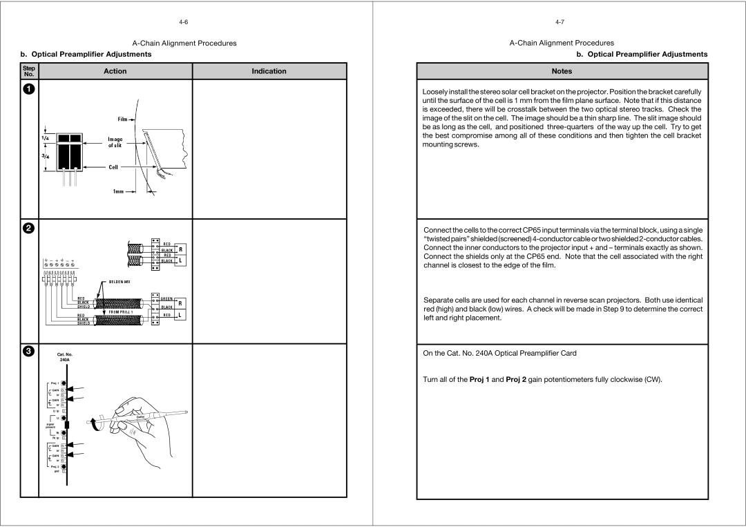 Dolby Laboratories CP65 manual Optical Preamplifier Adjustments 