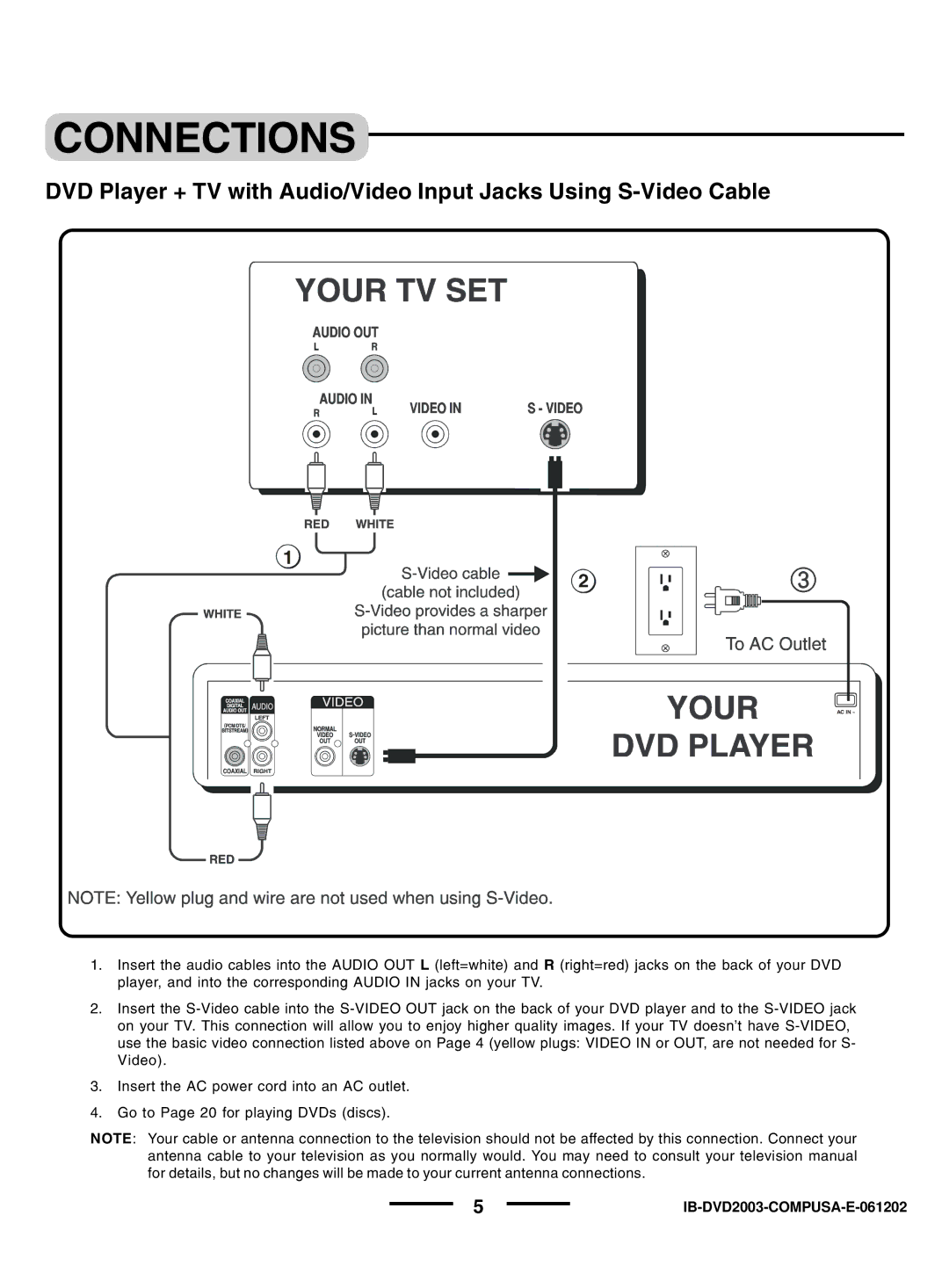 Dolby Laboratories DVD- 2OO3 instruction manual Connections 