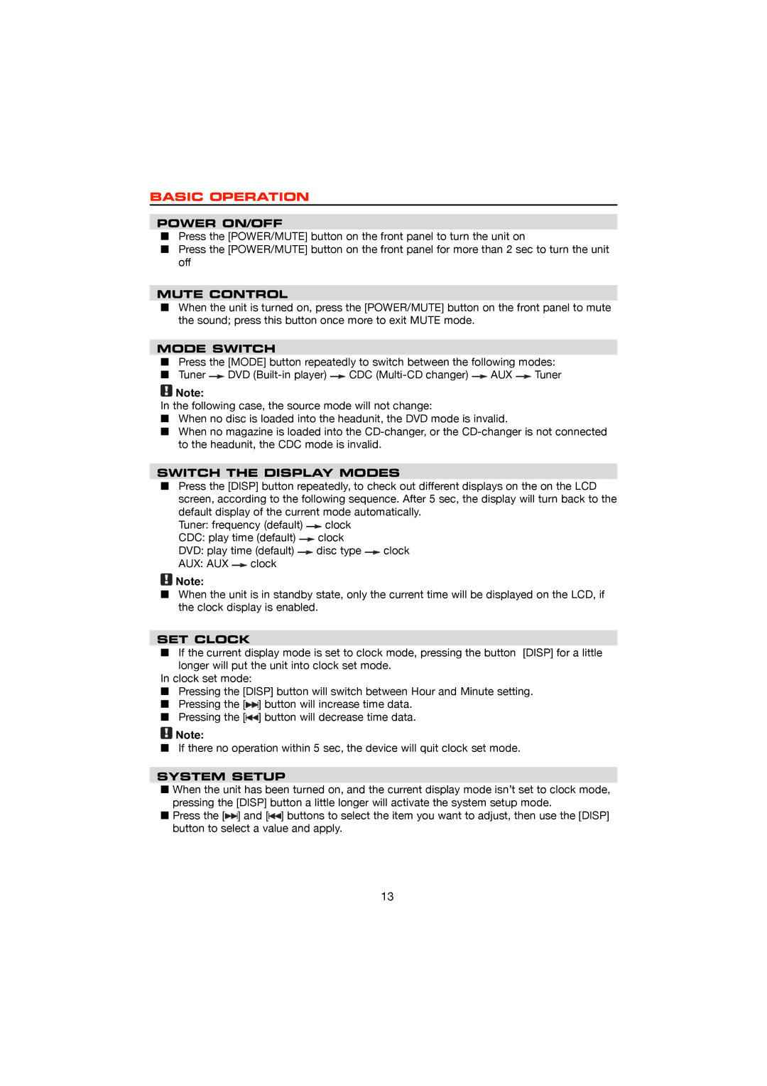 Dolby Laboratories ZE-200DVD, DVD & MP3 operation manual Basic Operation 