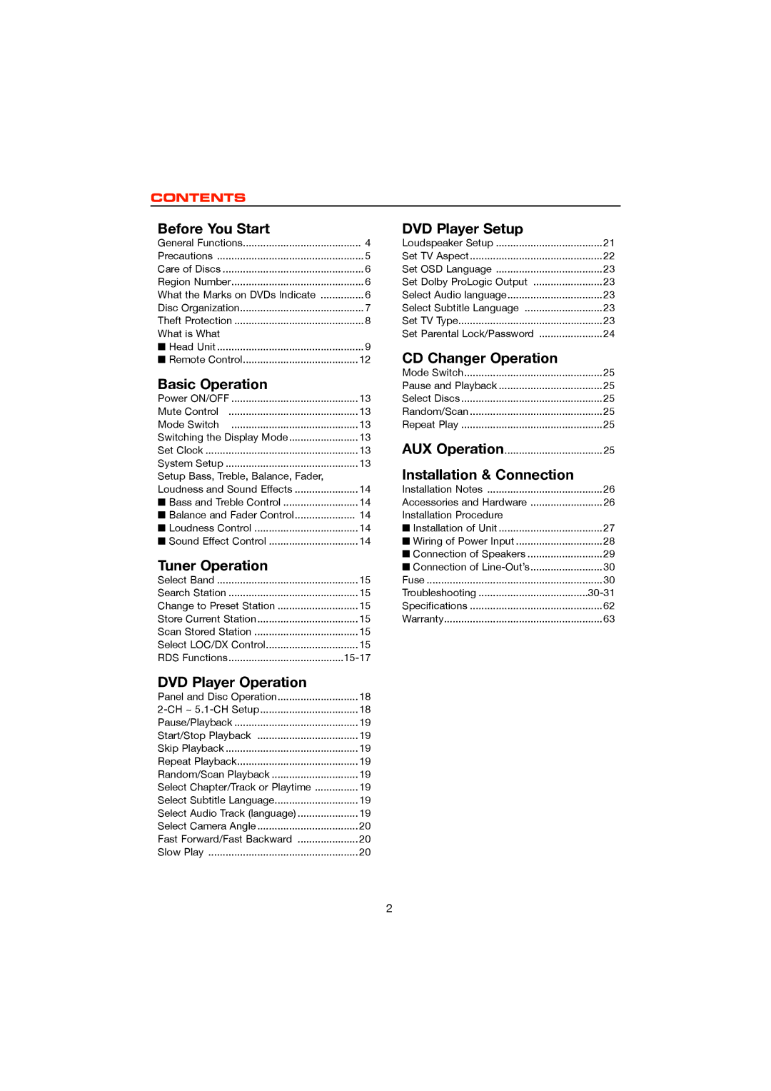 Dolby Laboratories DVD & MP3, ZE-200DVD operation manual Before You Start, Contents 