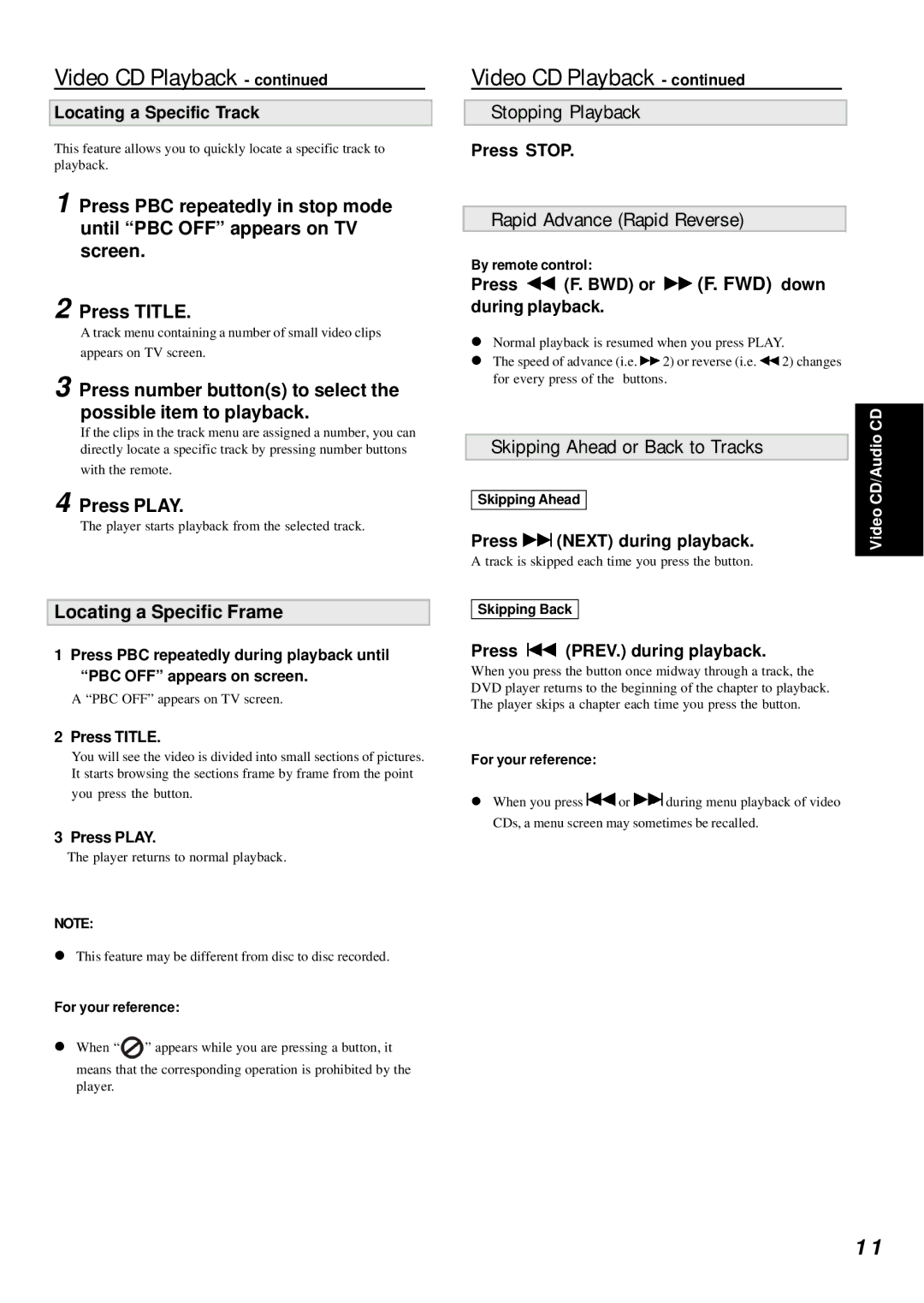 Dolby Laboratories DVD Player manual Skipping Ahead or Back to Tracks, Locating a Specific Frame 