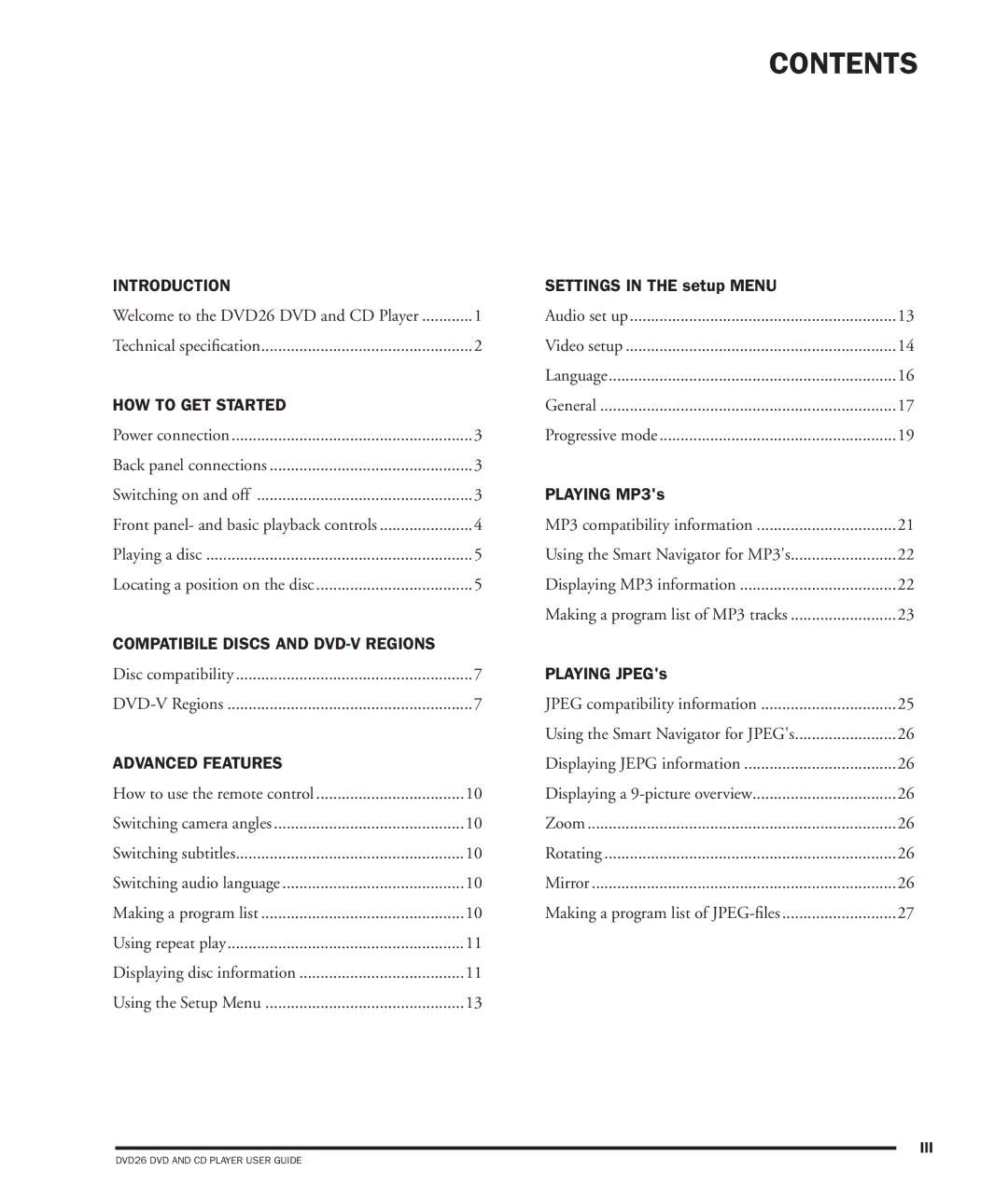 Dolby Laboratories DVD26 manual Contents 