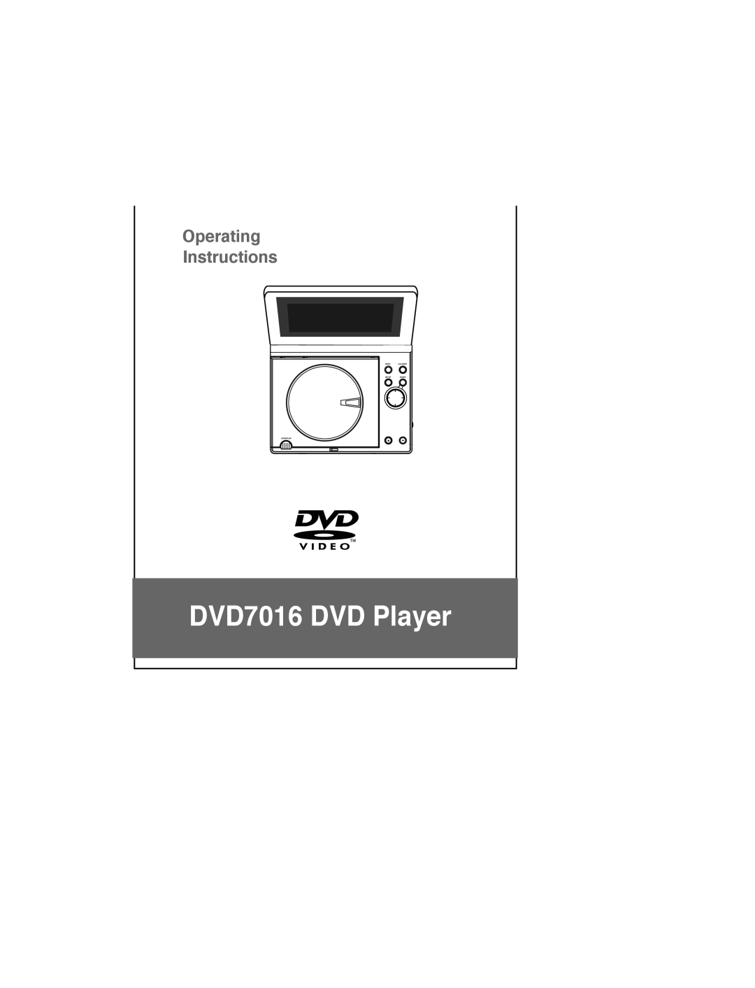 Dolby Laboratories manual DVD7016 DVD Player 