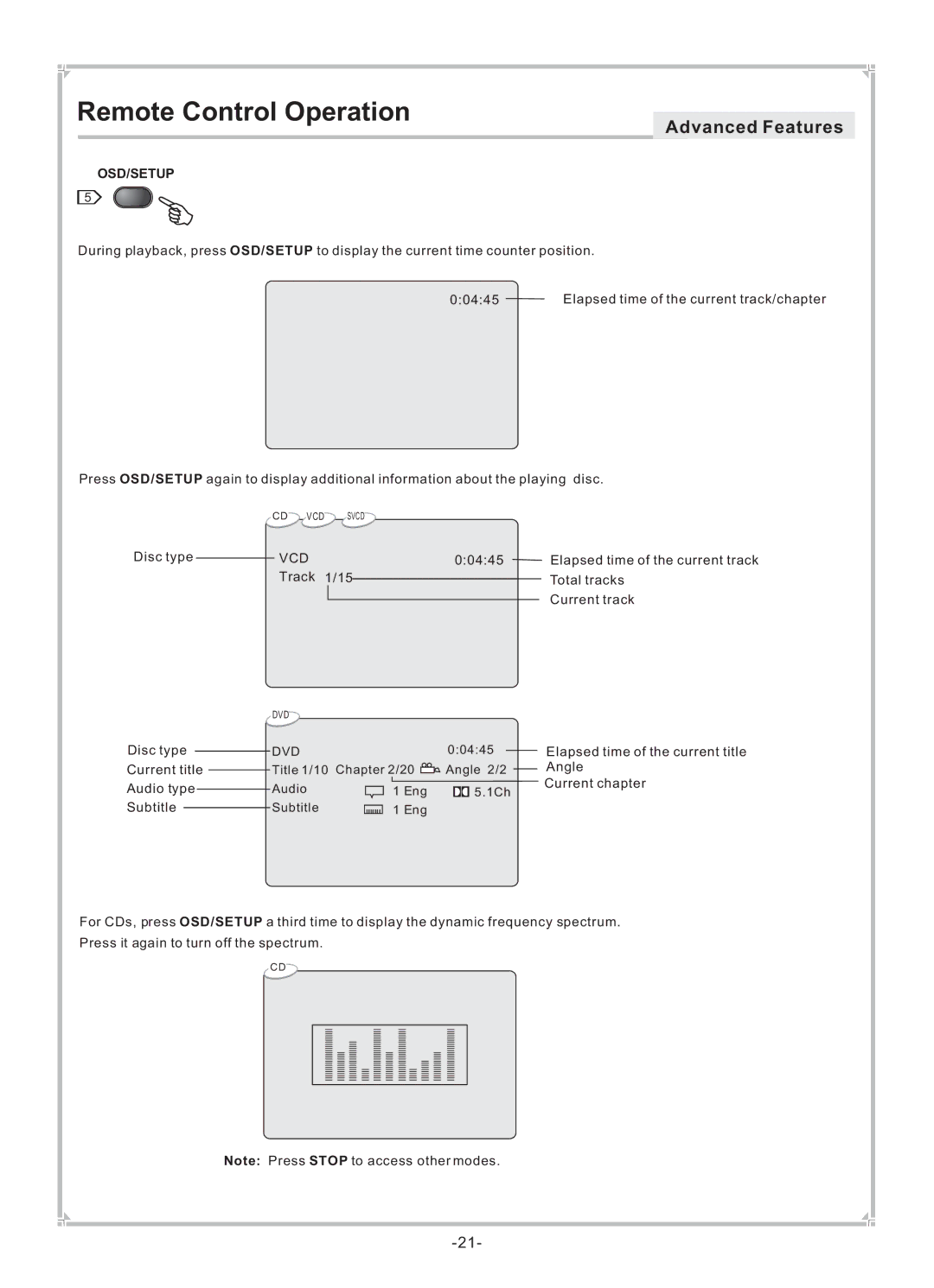 Dolby Laboratories DVP650 user manual Vcd 