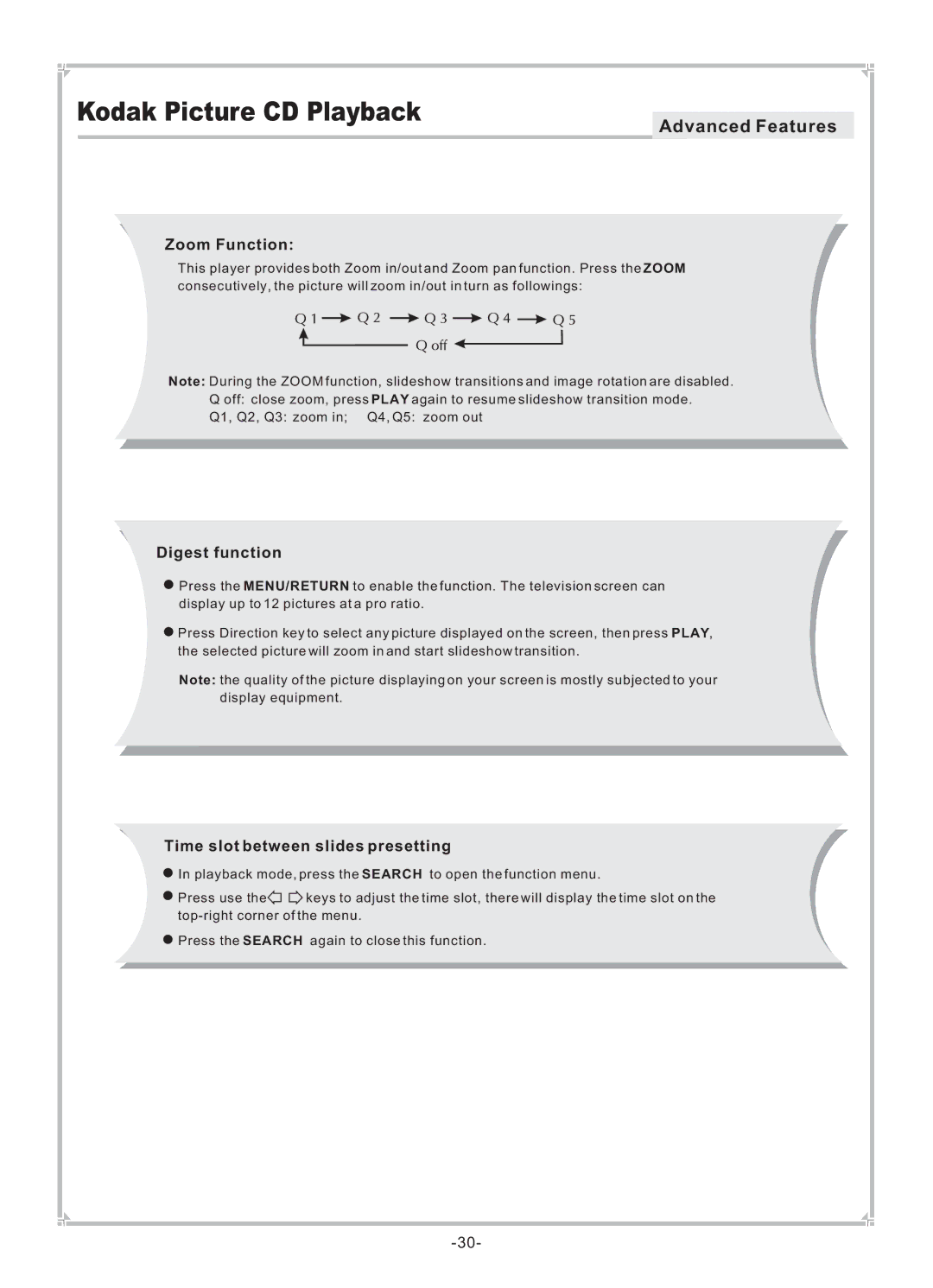 Dolby Laboratories DVP650 user manual Zoom Function 