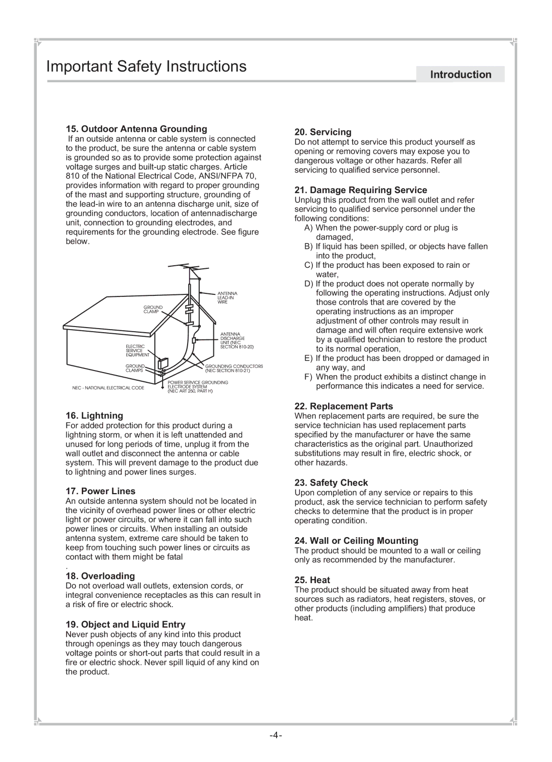 Dolby Laboratories DVP650 user manual Wall or Ceiling Mounting 