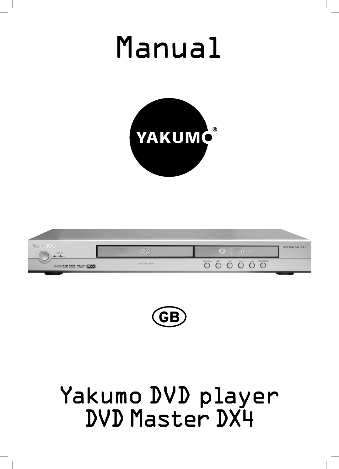 Dolby Laboratories manual Manual, Yakumo DVD player DVDMasterDX4 