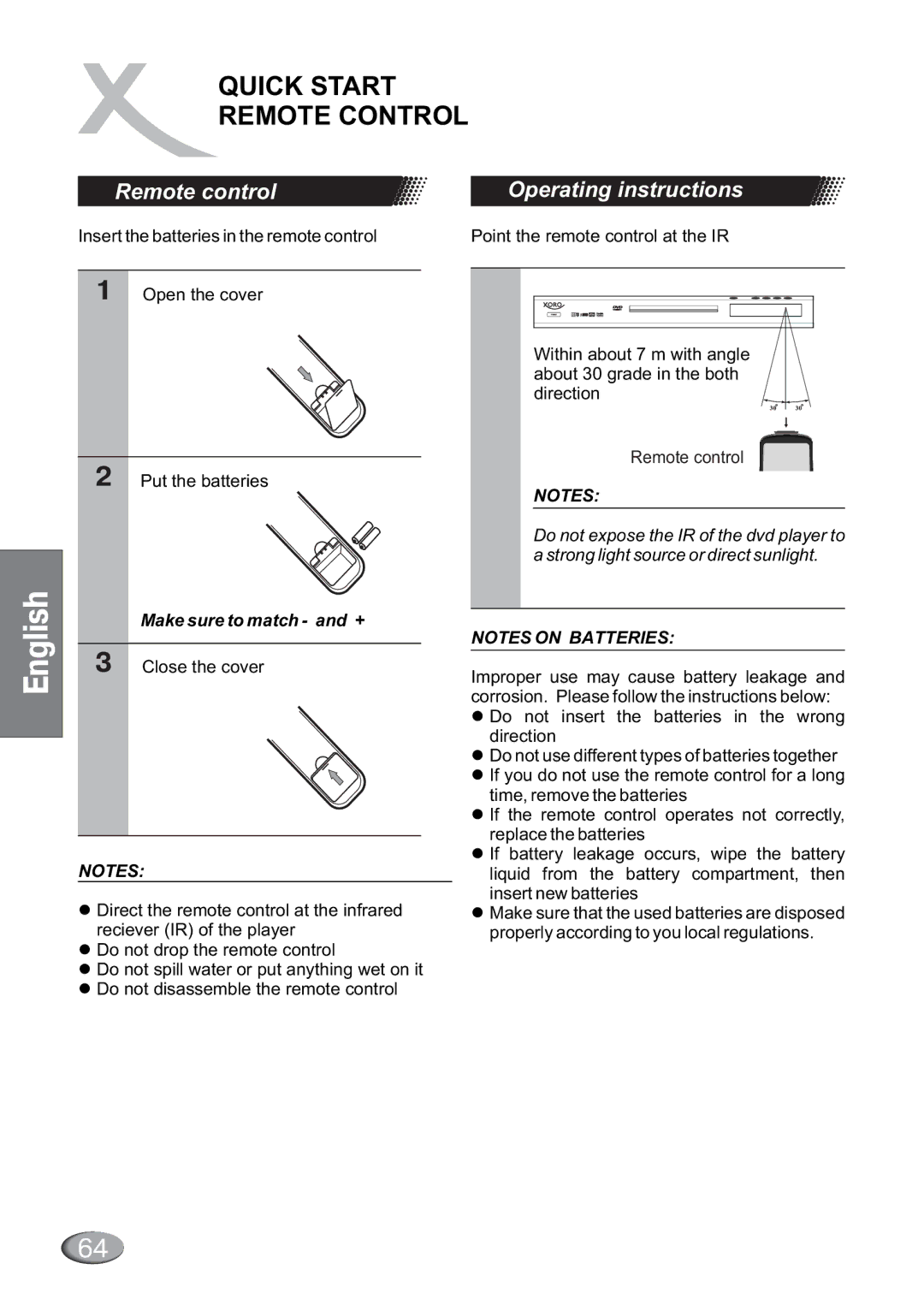 Dolby Laboratories HSD 401plus, HSD 415, HSD 310 manual Quick Start Remote Control, Operating instructions 