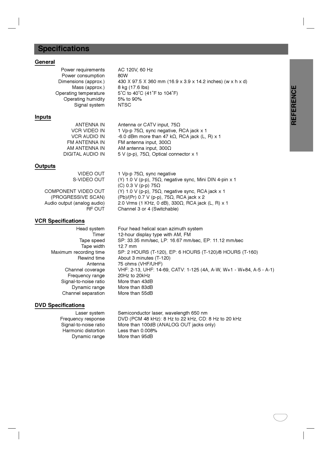 Dolby Laboratories HT2030 manual Specifications 