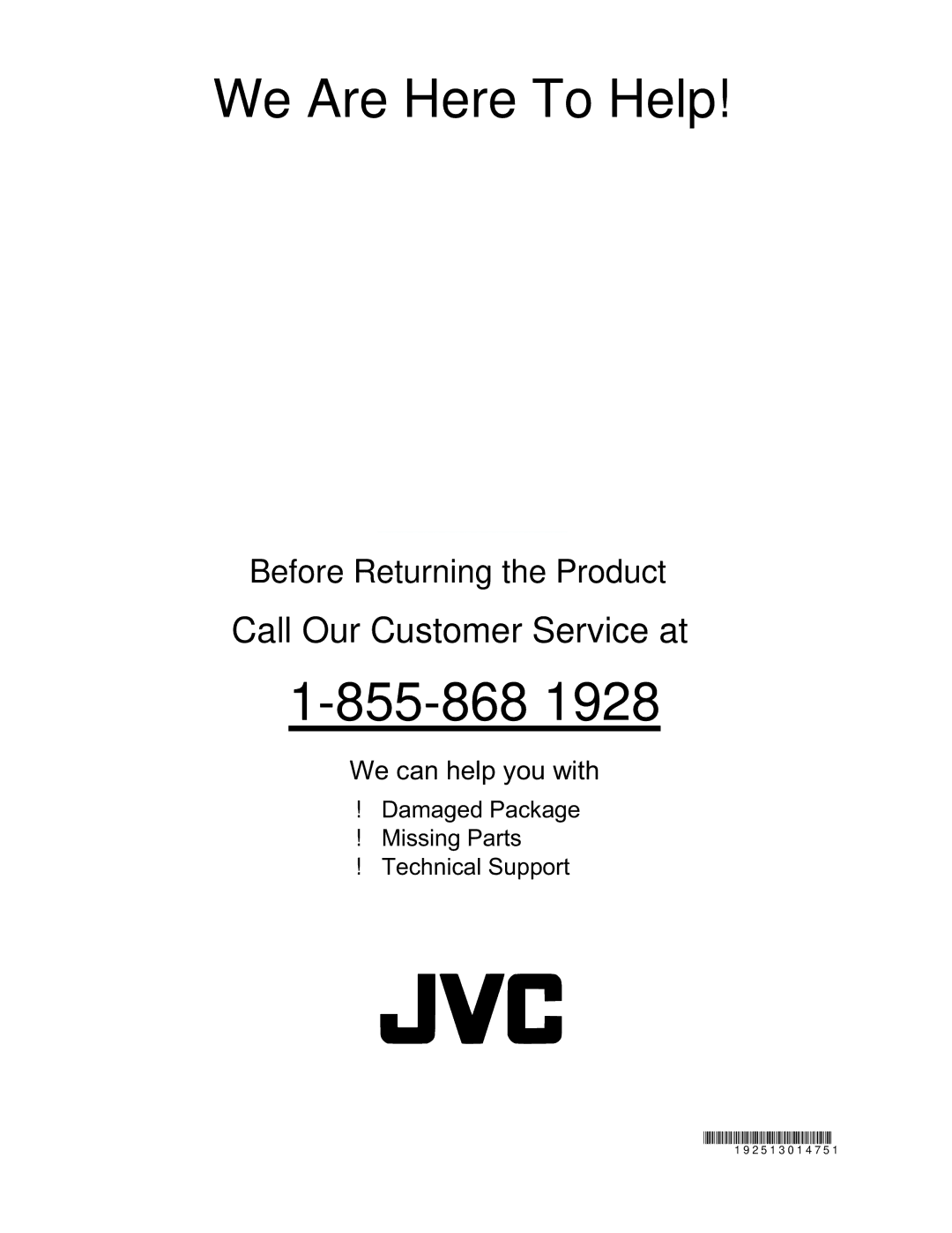 Dolby Laboratories JLE42BC3500 user manual We Are Here To Help 