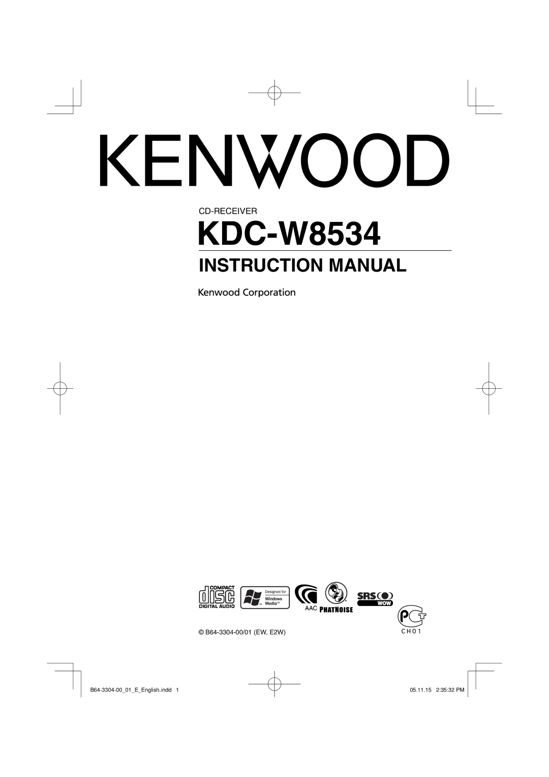 Dolby Laboratories KDC-W8534 instruction manual 