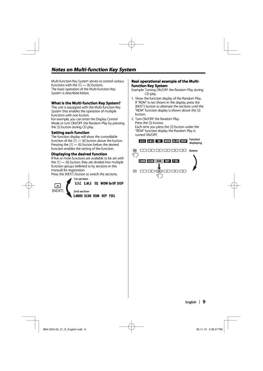 Dolby Laboratories KDC-W8534 instruction manual Notes on Multi-function Key System, What is the Multi-function Key System? 