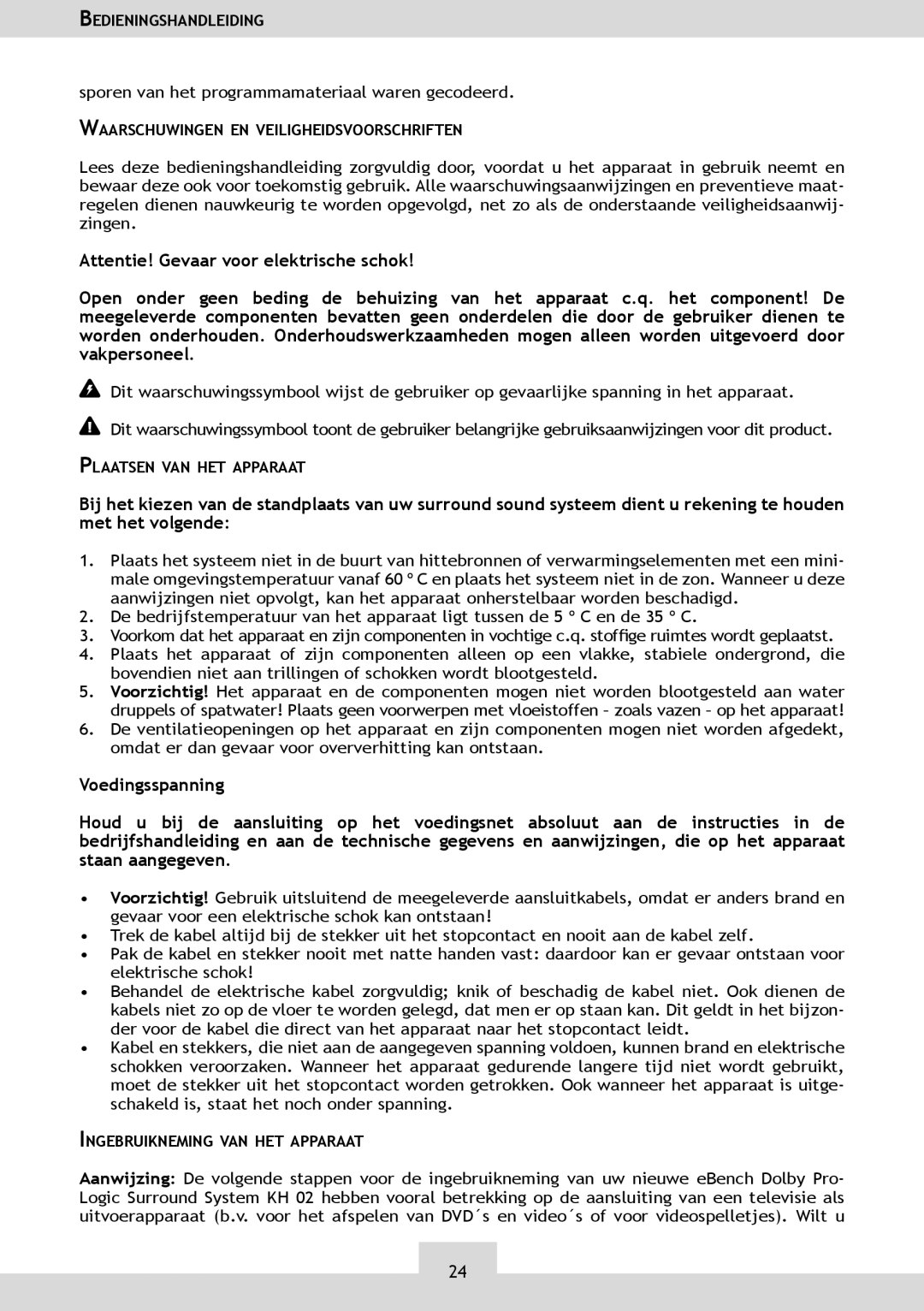 Dolby Laboratories KH 02 manual Sporen van het programmamateriaal waren gecodeerd 