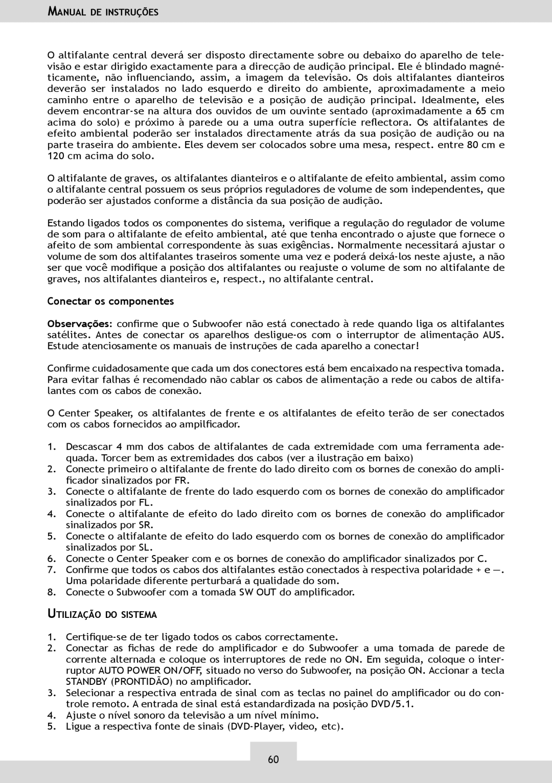 Dolby Laboratories KH 02 manual Conectar os componentes 