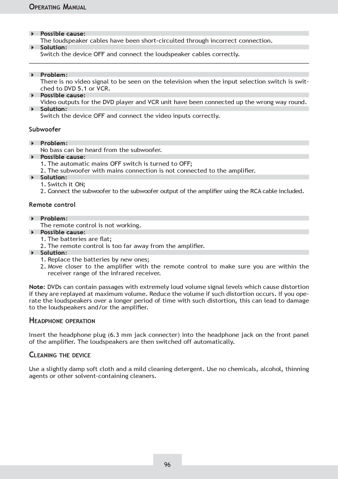 Dolby Laboratories KH 02 manual Switch the device OFF and connect the video inputs correctly 