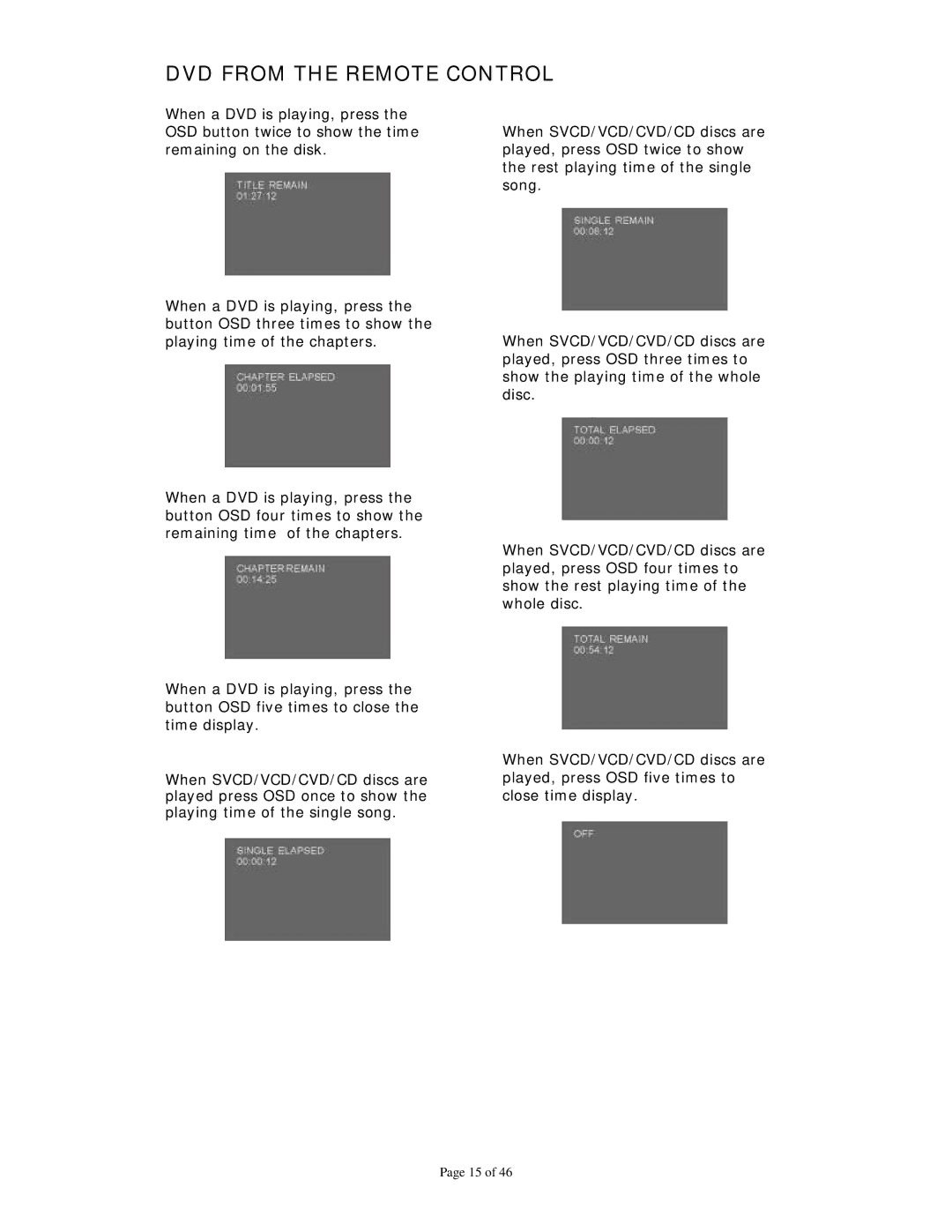 Dolby Laboratories Personal Video Recorder user manual DVD from the Remote Control 