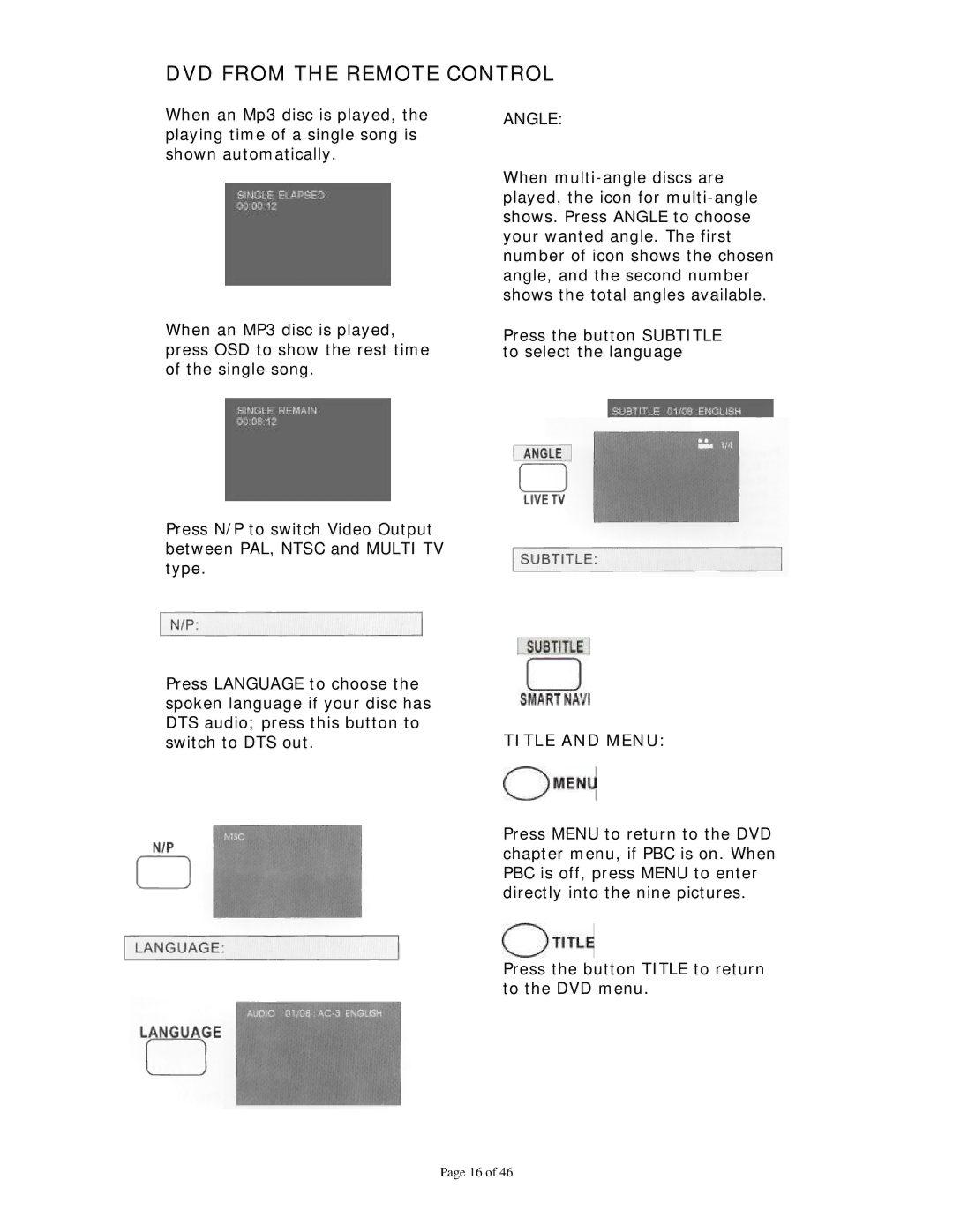 Dolby Laboratories Personal Video Recorder user manual Title and Menu 